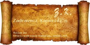 Zadravecz Kasszián névjegykártya